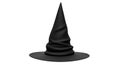 A stylized black witch hat with a pointed conical top and wide brim Royalty Free Stock Photo