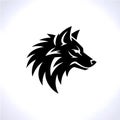 Dynamic black wolf head logo conveying power and strength, perfect for modern branding and team mascots seeking a fierce identity. Royalty Free Stock Photo