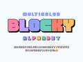 Stylized blocky font