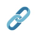 Stylized blue chain link icon representing internet connection online communication and web navigation concept Royalty Free Stock Photo