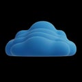 Blue cloud on black background Royalty Free Stock Photo