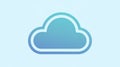 Gradient Blue Cloud Icon on a Light Blue Background for Technology Uses Royalty Free Stock Photo
