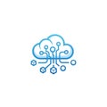 A stylized blue cloud icon represents cloud computing and data Royalty Free Stock Photo