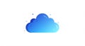 Stylized blue cloud illustration with a gradient from light to dark blue. Glossy reflectio Royalty Free Stock Photo
