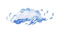 Stylized Blue Cloud with Lightning Weather Icon, vector design Generative AI Royalty Free Stock Photo