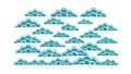 Stylized Blue Cloud Pattern Weather Illustration, vector design Generative AI Royalty Free Stock Photo