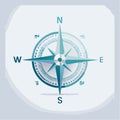 Stylized Blue Compass for Direction and Guidance Royalty Free Stock Photo