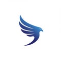 Stylized blue eagle logo with a gradient transitioning from dark to light. The design is Royalty Free Stock Photo