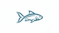 Stylized Blue Fish Logo Vector Icon Royalty Free Stock Photo