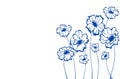 Stylized blue flowers