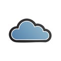 Stylized blue gradient cloud icon with a bold black outline symbolizing digital data storage or weather concept Royalty Free Stock Photo