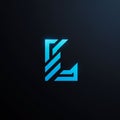 A stylized blue letter L logo on a dark background. The design features geometric Royalty Free Stock Photo
