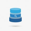 Stylized blue and light blue cylindrical icon representing a data storage or database Royalty Free Stock Photo