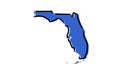 Stylized blue sketch map of Florida