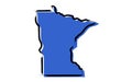 Stylized blue sketch map of Minnesota