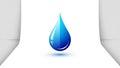 A stylized blue water droplet is centered on a white background. The droplet features gradient Royalty Free Stock Photo