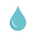 A stylized blue water droplet on a white background. The droplet has a smooth, Royalty Free Stock Photo