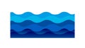 Stylized Blue Water Waves Background Element, vector design Generative AI Royalty Free Stock Photo