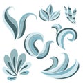 Stylized blue waves set