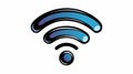 Blue Wifi Symbol on White Background Showing Connection Royalty Free Stock Photo