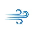 Stylized Blue Wind Symbol Flowing Aerodynamic Air Current Design Isolated Royalty Free Stock Photo