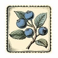 Stylized Blueberry Branch Illustrations With Vintage Americana Charm