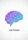 A stylized brain logo composed of interlocking puzzle pieces, colored with a gradient Royalty Free Stock Photo