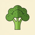 Stylized Broccoli Illustration with Green Florets and Stalk Royalty Free Stock Photo