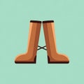 Stylized Brown Boots Illustration Royalty Free Stock Photo
