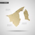 Stylized Brunei map vector illustration.