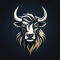 Stylized Bull Head Logo: Modern, Aggressive, Clean Design