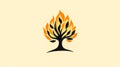 Burning tree symbolizing wildfires and climate change Royalty Free Stock Photo