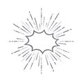 Stylized Burst Graphic with Jagged Frame, Rays, and Dotted Lines, Abstract Explosion, Vector Illustration Royalty Free Stock Photo