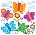 Stylized butterflies theme set 1