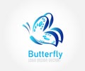 Stylized butterfly beauty symbol icon logo vector Royalty Free Stock Photo