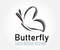 Stylized butterfly beauty symbol icon logo vector