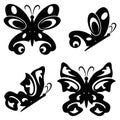 Stylized Butterflys in black vector