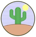 Stylized cactus, logo, color, colors, isolated.