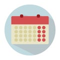 Stylized calendar in a flat style. Month. Calm colored colors. B