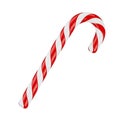A stylized candy cane with bold red and white stripes standing upright Royalty Free Stock Photo