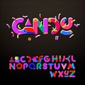 Stylized candy-like alphabets