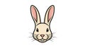 Stylized cartoon illustration of a rabbit s head centered on a white background Royalty Free Stock Photo