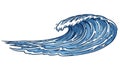 Dynamic Blue Ocean Wave Illustration Royalty Free Stock Photo