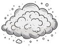 Stylized cartoon smoke cloud or dust explosion effect in a comic book drawing style Royalty Free Stock Photo