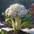 Stylized Cauliflower Stalk in the Field