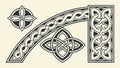 Stylized Celtic Knot Border Decorative Element, vector design Generative AI Royalty Free Stock Photo