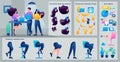 Stylized Character, A girl from the creative group. Set for Animation. Use Separate Body Parts to Create An Animated Royalty Free Stock Photo