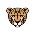 Stylized Cheetah Head Vector Logo Illustration Royalty Free Stock Photo