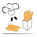 Stylized chef hat and bread