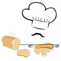 Stylized chef hat and bread
